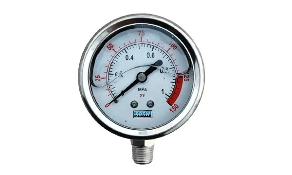 Oil filled water pressure gauge